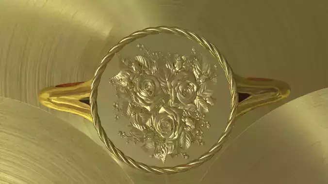  Flowers Roses Ring Signet