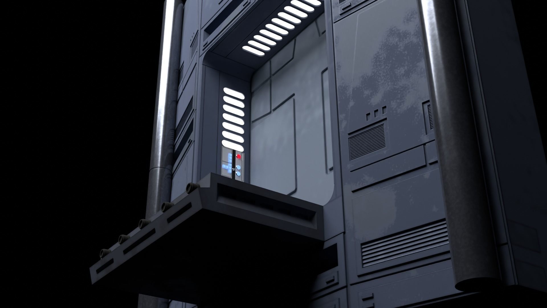 Set 2a - Death Star Extention Bridge 1-18 Scale Hasbro Kenner 3D Model Collection_5