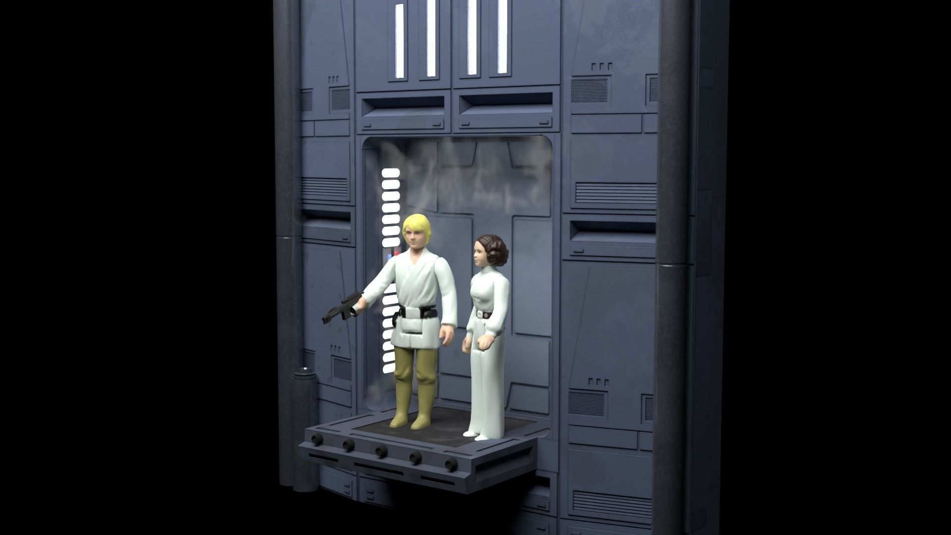 Set 2a - Death Star Extention Bridge 1-18 Scale Hasbro Kenner 3D Model Collection_7