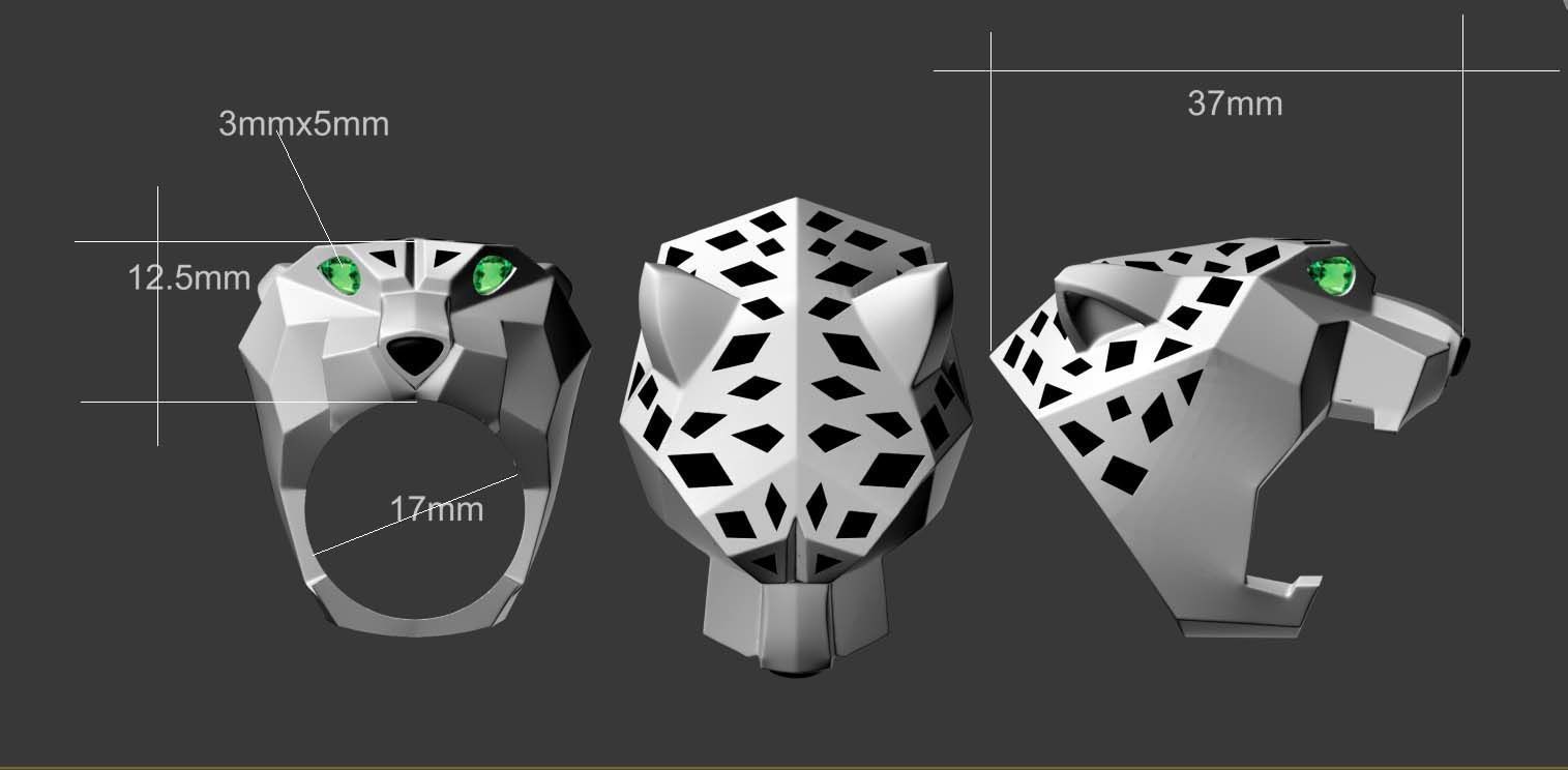 panther ring 3D print model_11