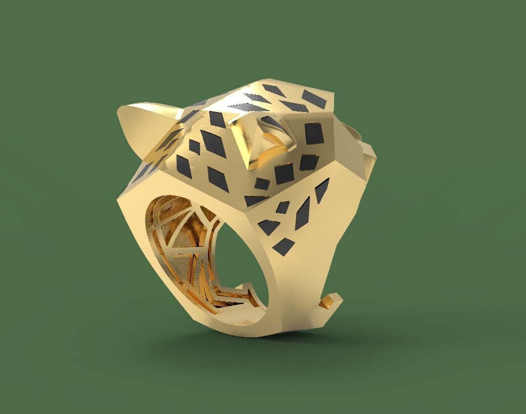 panther ring 3D print model_4