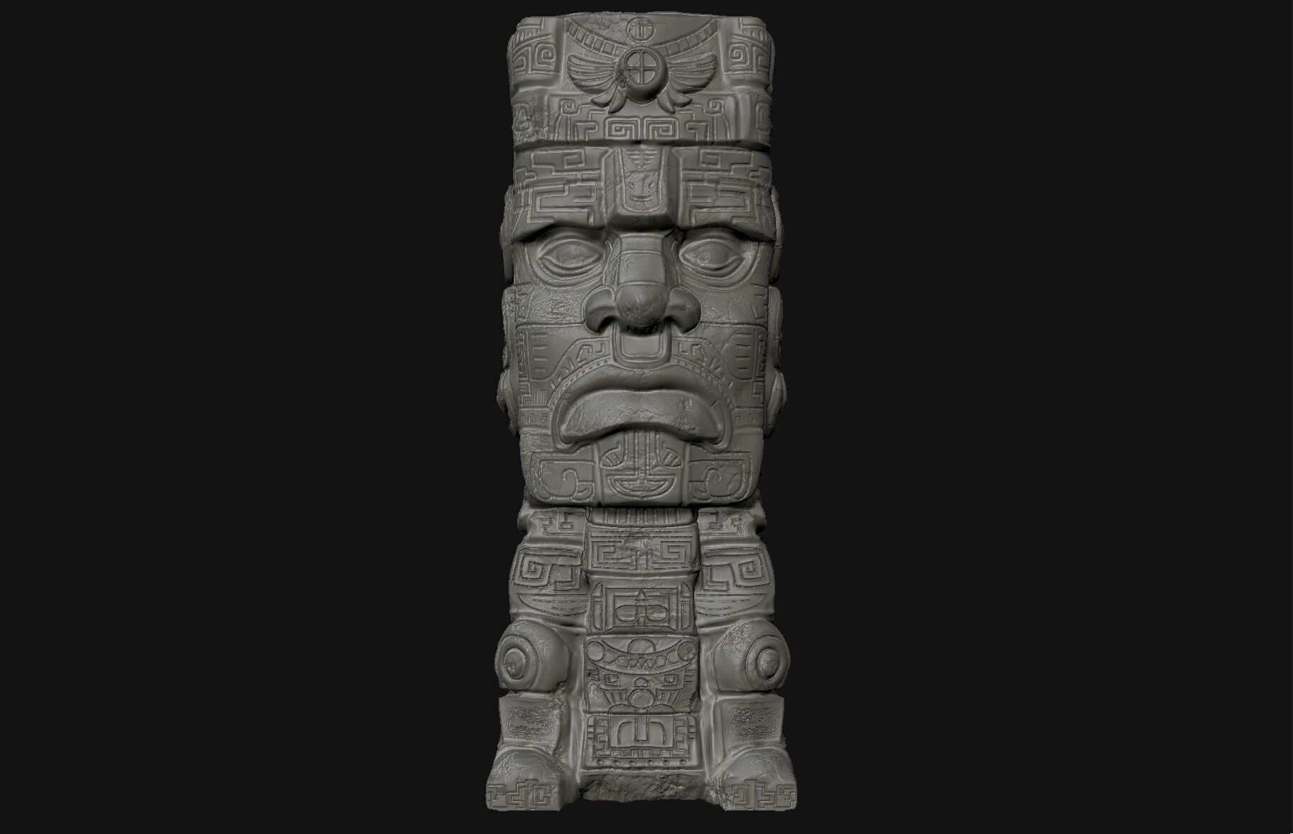 Large Tiki Stone Head 3D print model_1