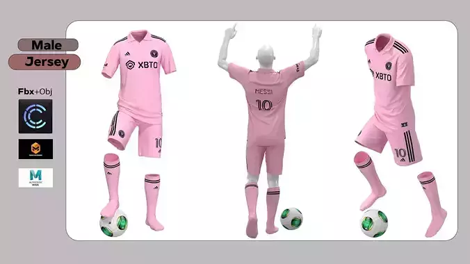 Inter-Miami Football Jersey  3D model