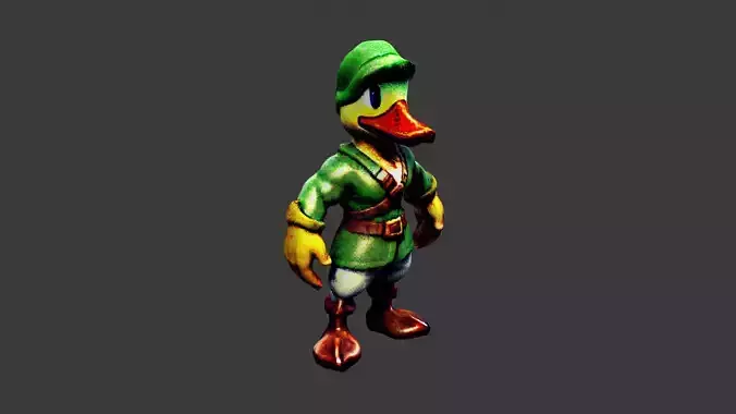 Duckman Low-poly 3D model