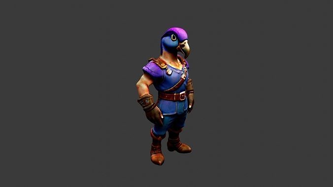 Birdman Low-poly 3D model