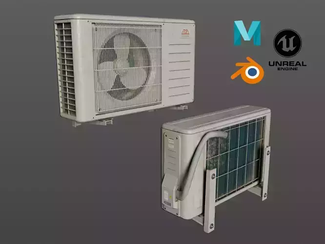 Aircon Outdoor Unit Low-poly 3D model