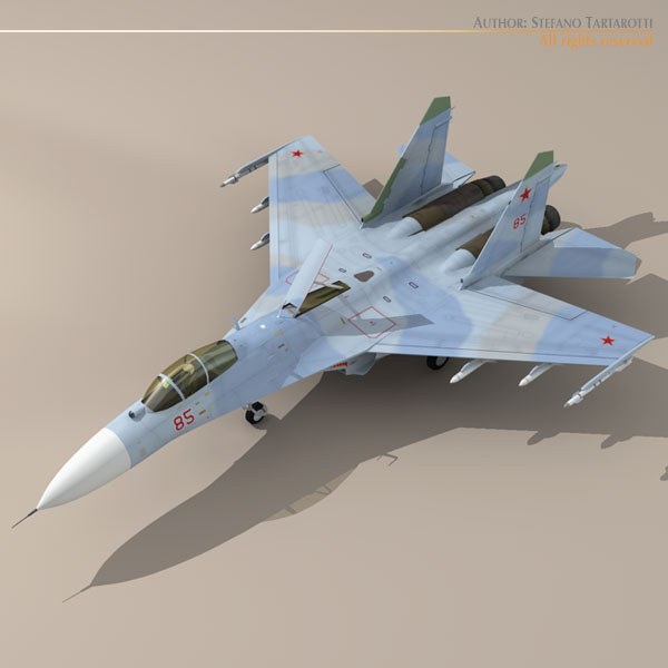 Su-27 Flanker camo2 3D model_5