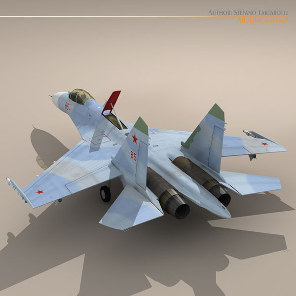 Su-27 Flanker camo2 3D model_3