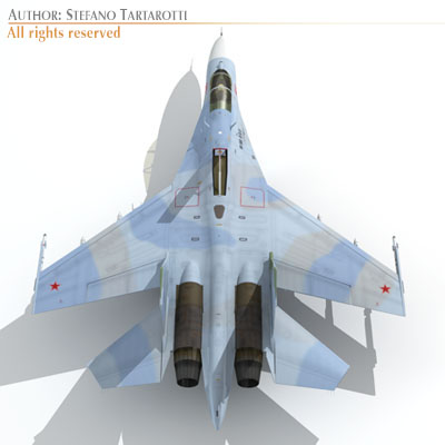Su-27 Flanker camo2 3D model_6