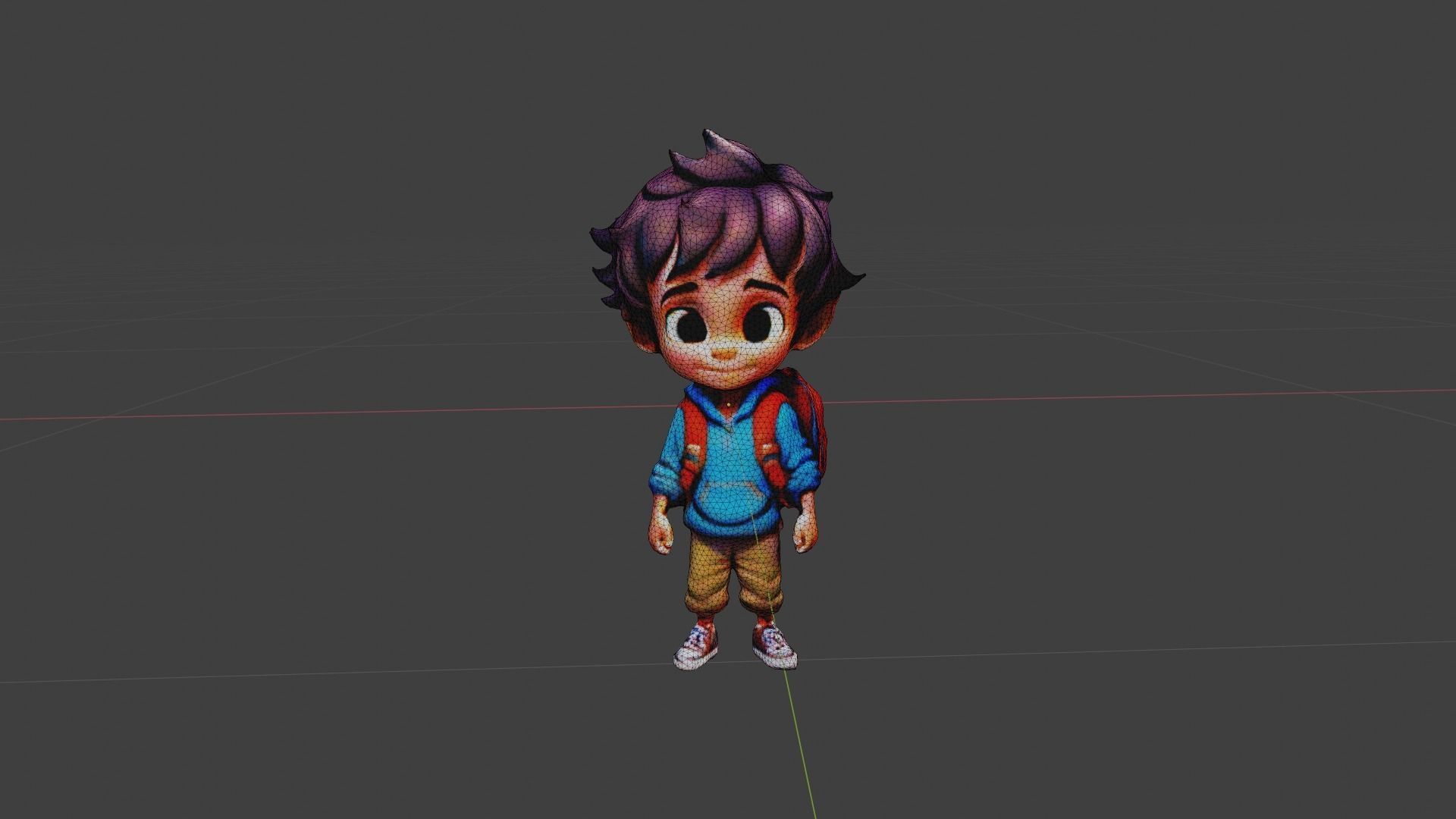Student Boy Low-poly 3D model_6