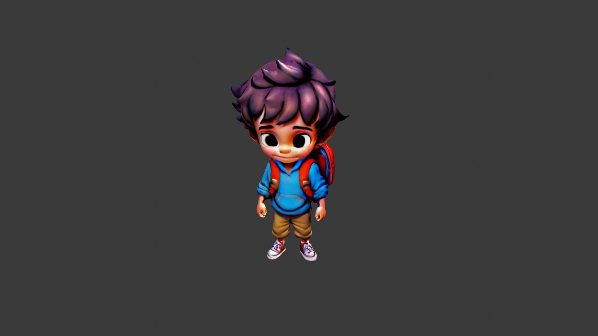 Student Boy Low-poly 3D model_5