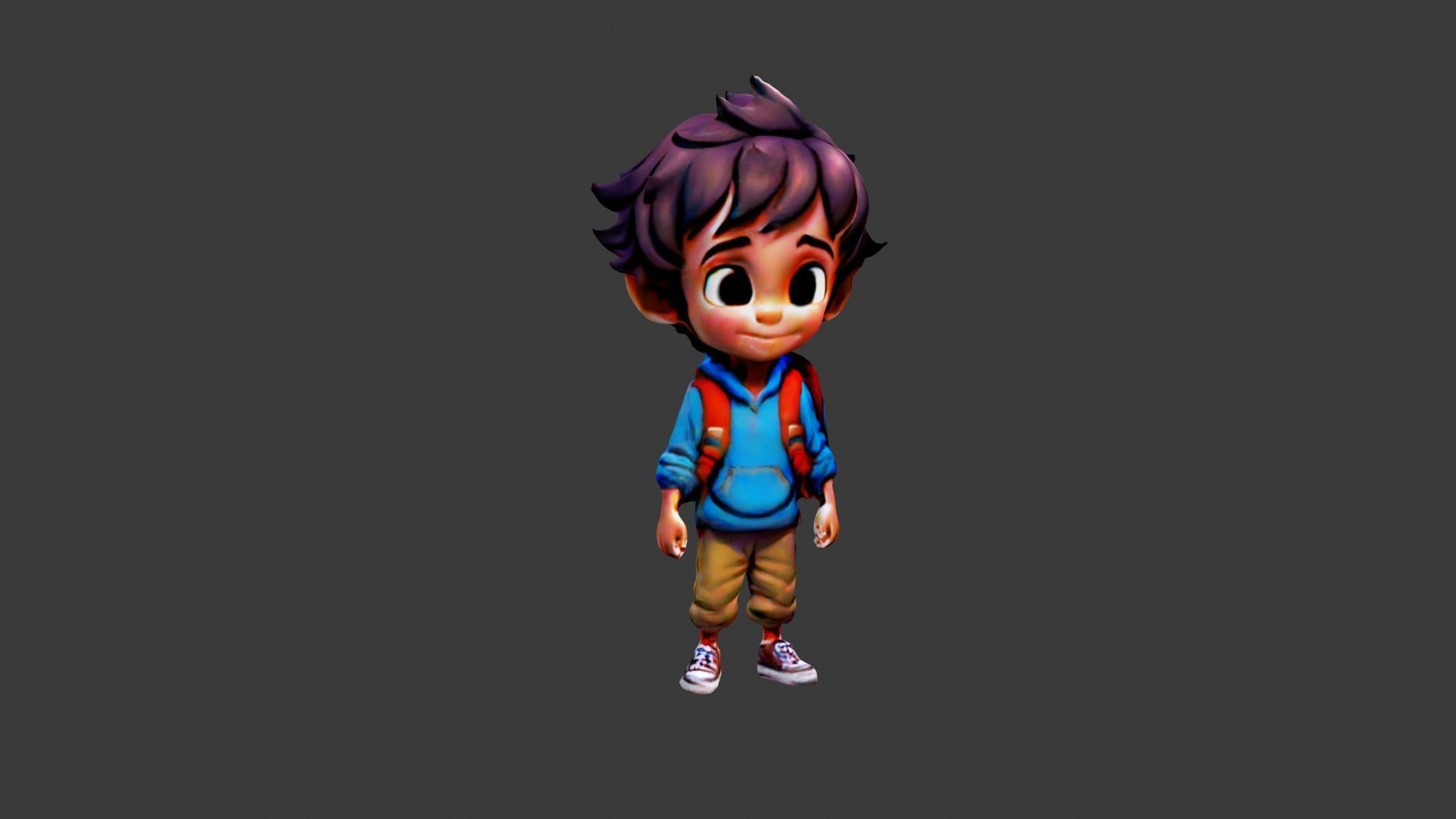 Student Boy Low-poly 3D model_4