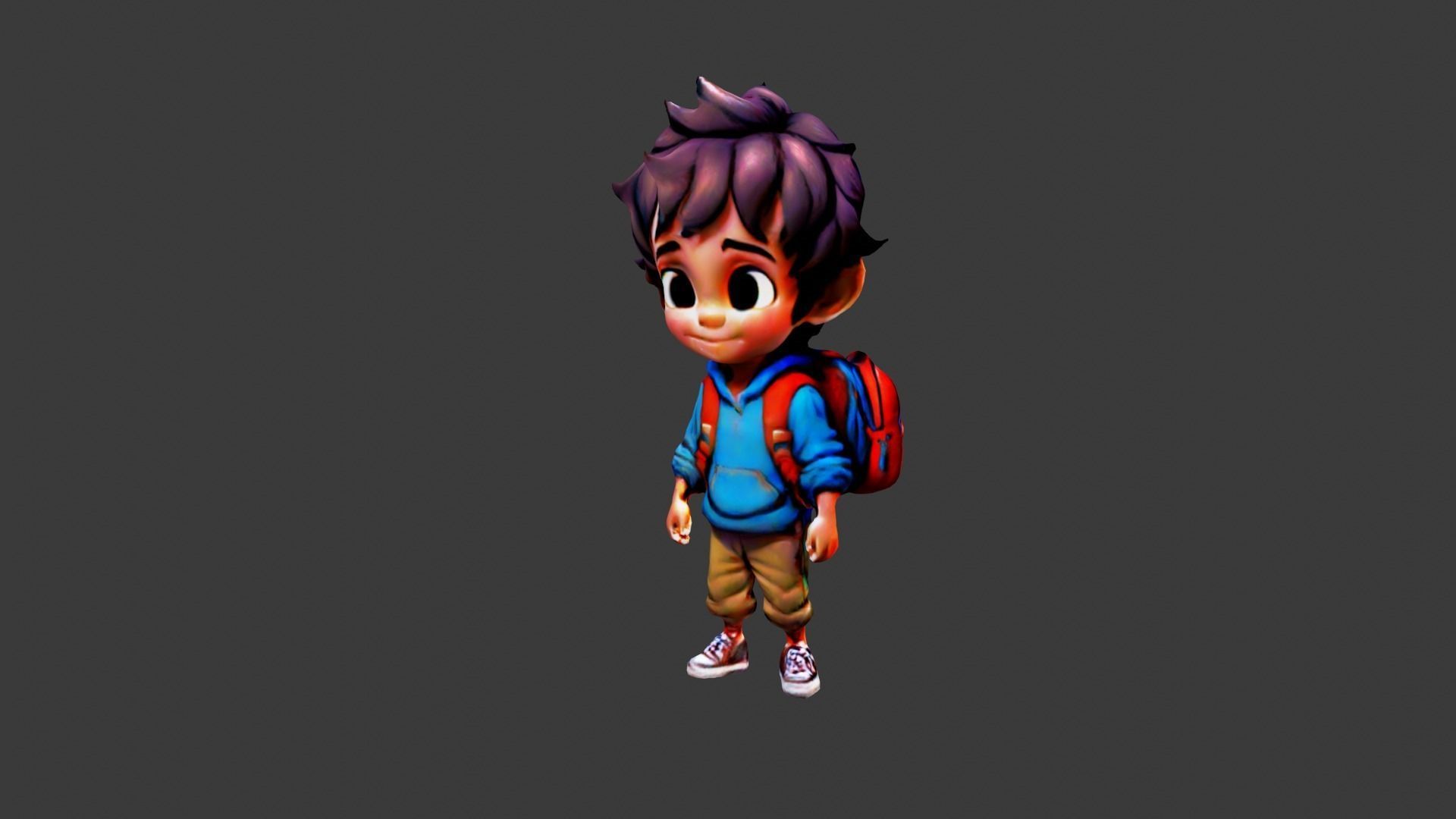 Student Boy Low-poly 3D model_3
