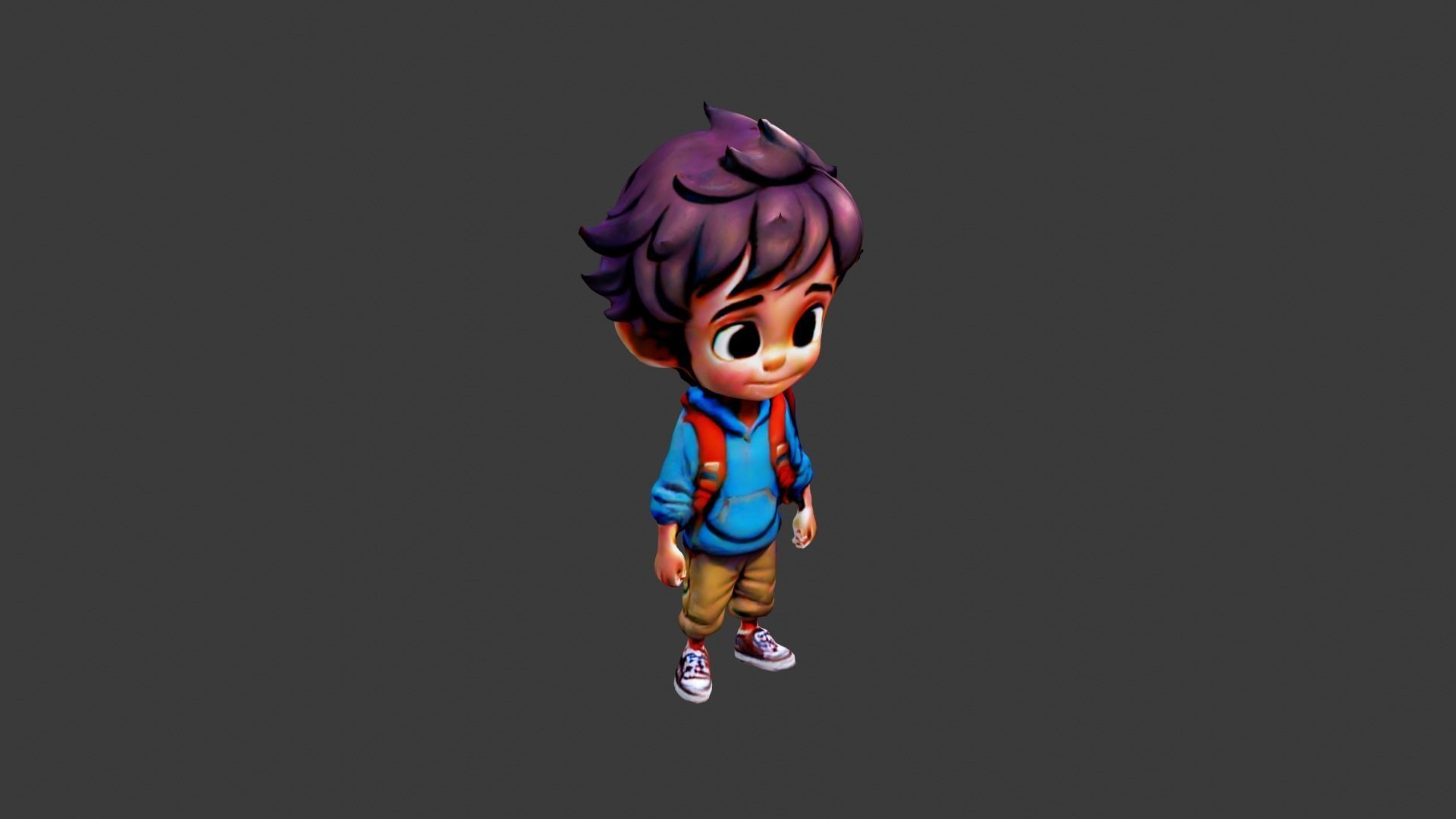 Student Boy Low-poly 3D model_1