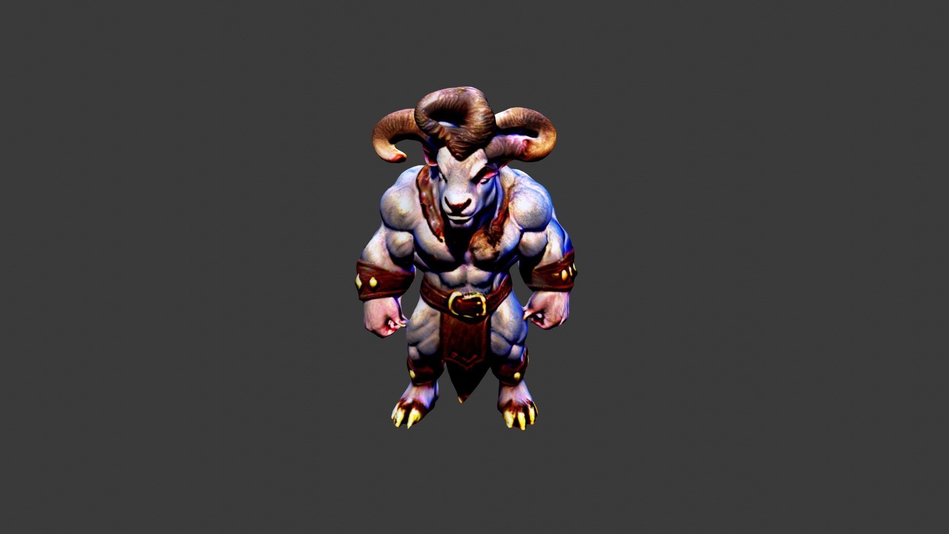 Bullman Low-poly 3D model_5