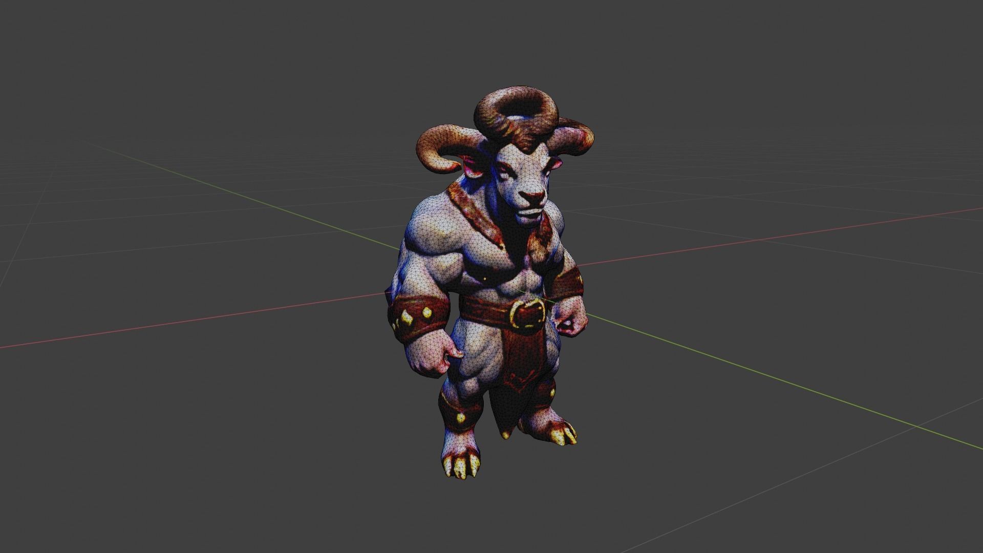 Bullman Low-poly 3D model_7