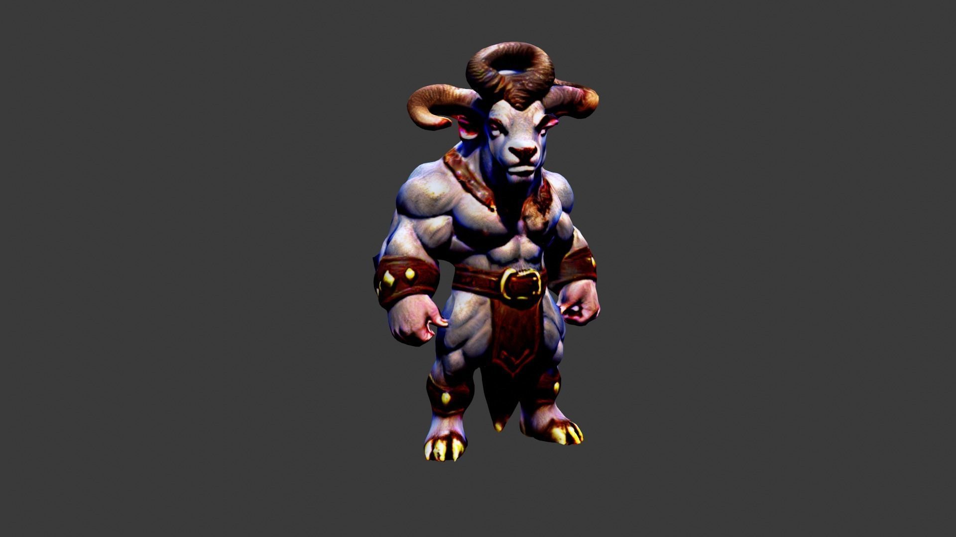 Bullman Low-poly 3D model_4