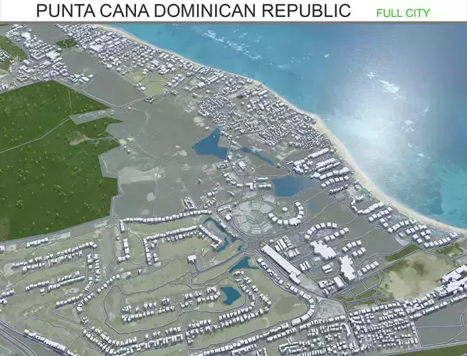 Punta Cana Dominican Republic 45km Low-poly 3D model