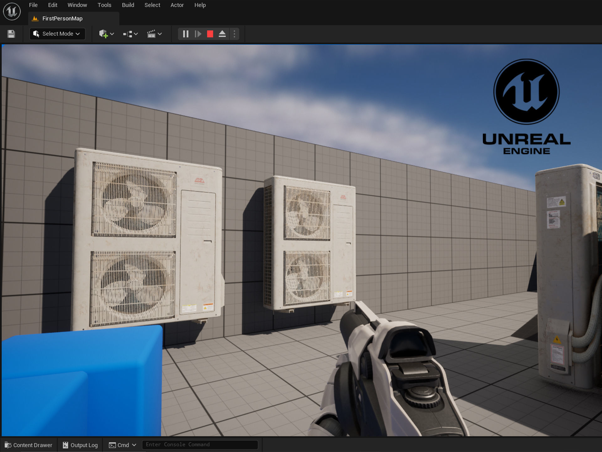 Aircon Outdoor Unit Doubel Fan Low-poly 3D model_7