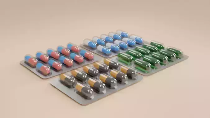 Simple Pills Medicine 3D model