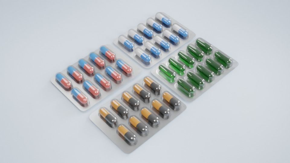 Simple Pills Medicine 3D model 3D model_1
