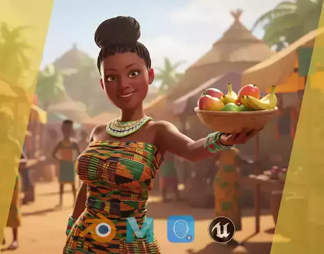 African Elegance Afro Cute Woman