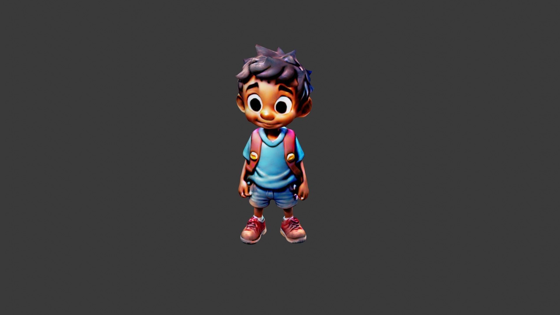 Student Boy Low-poly 3D model_5