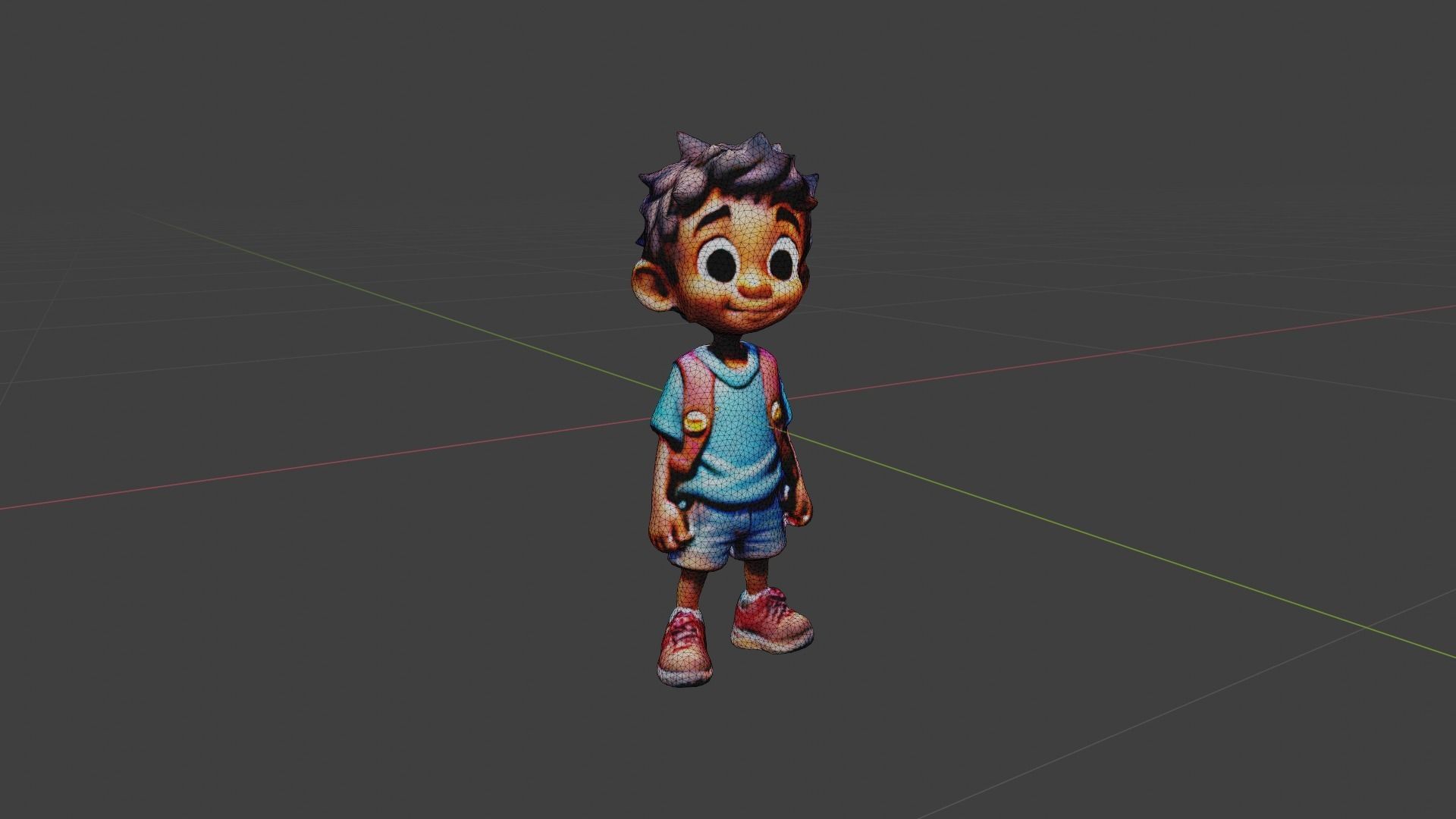 Student Boy Low-poly 3D model_7