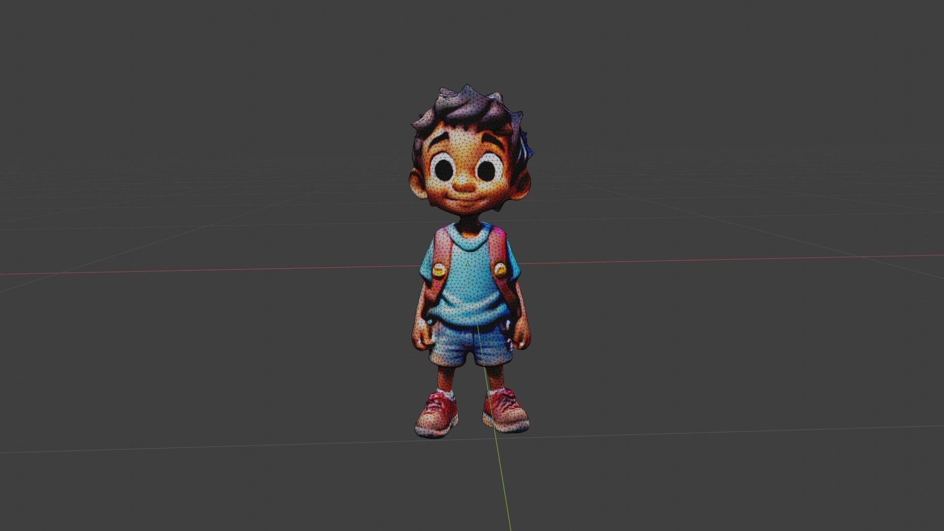 Student Boy Low-poly 3D model_6