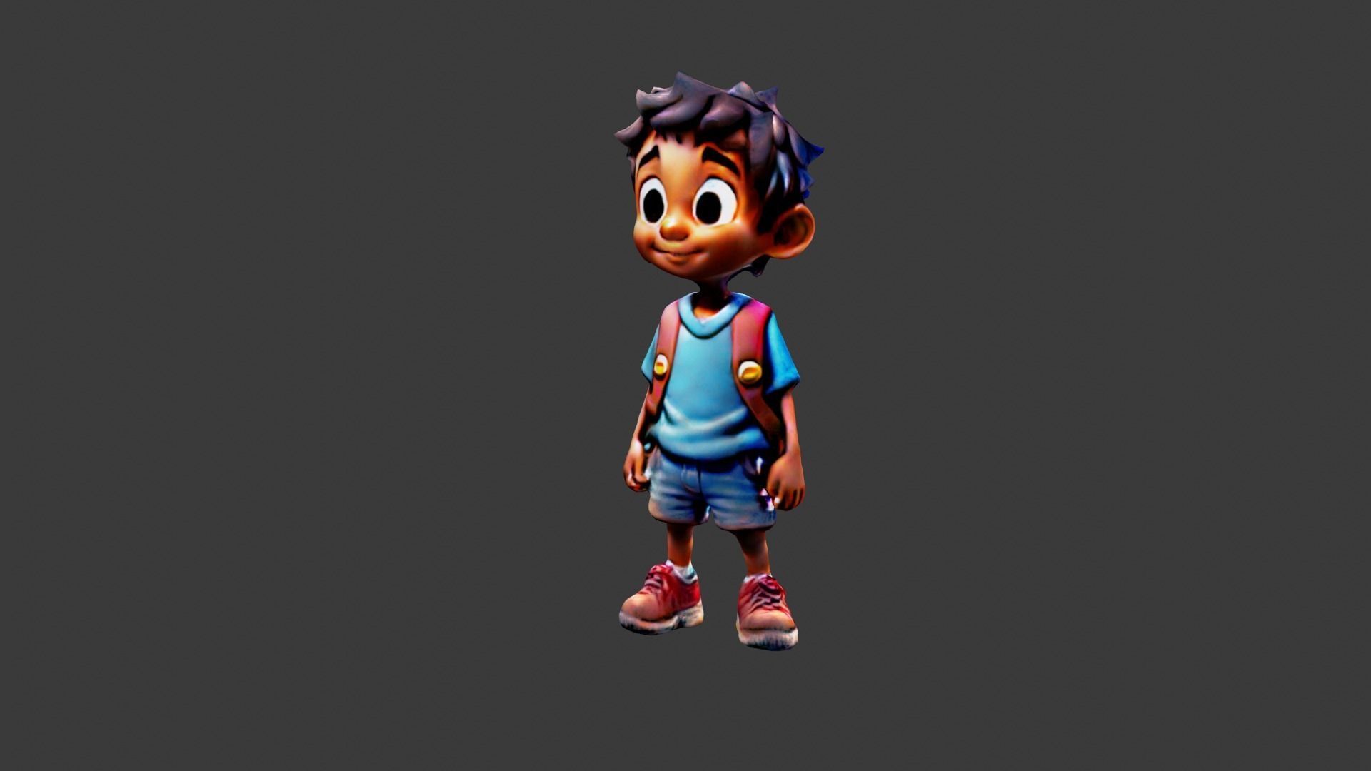 Student Boy Low-poly 3D model_3