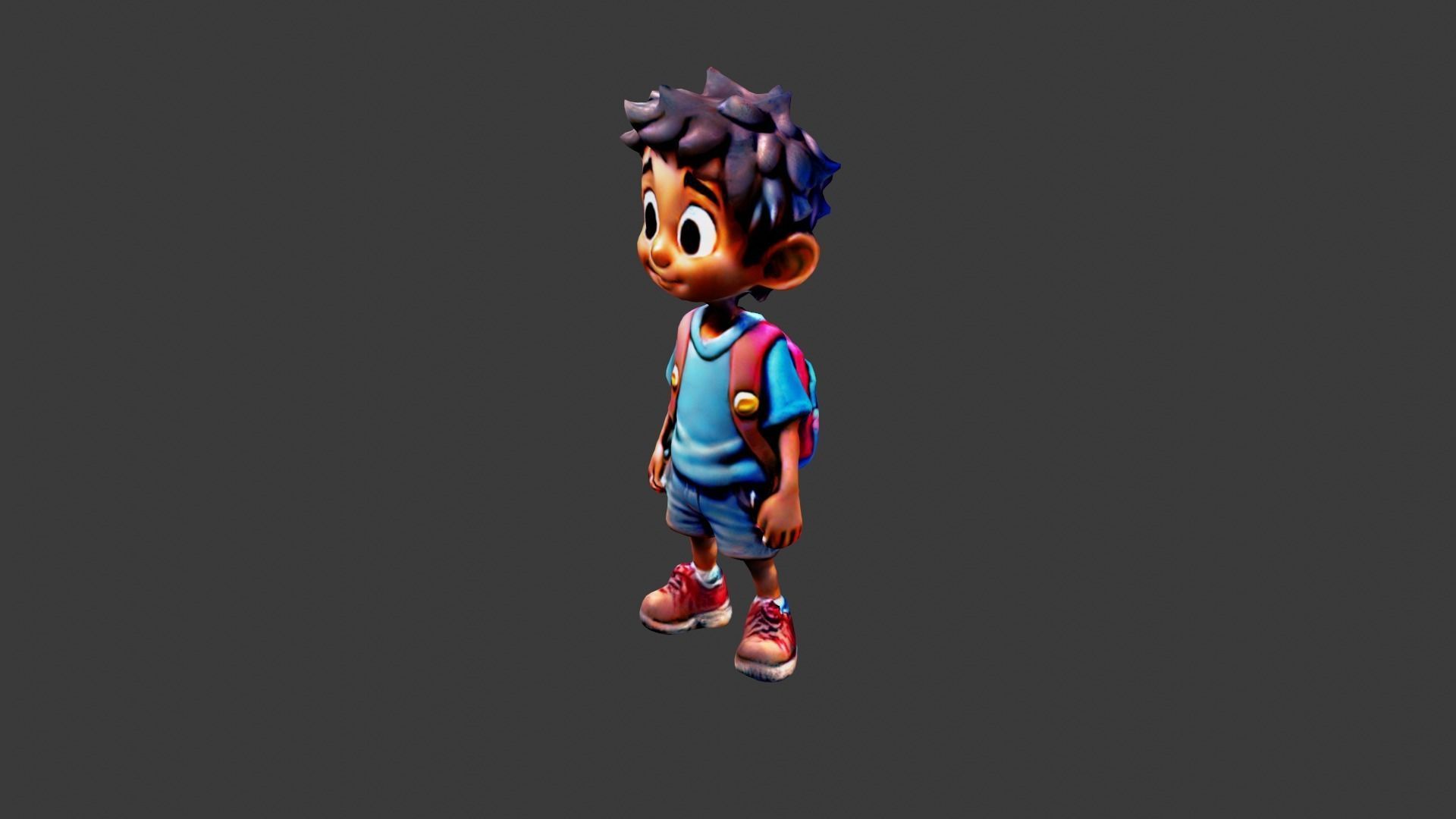 Student Boy Low-poly 3D model_2