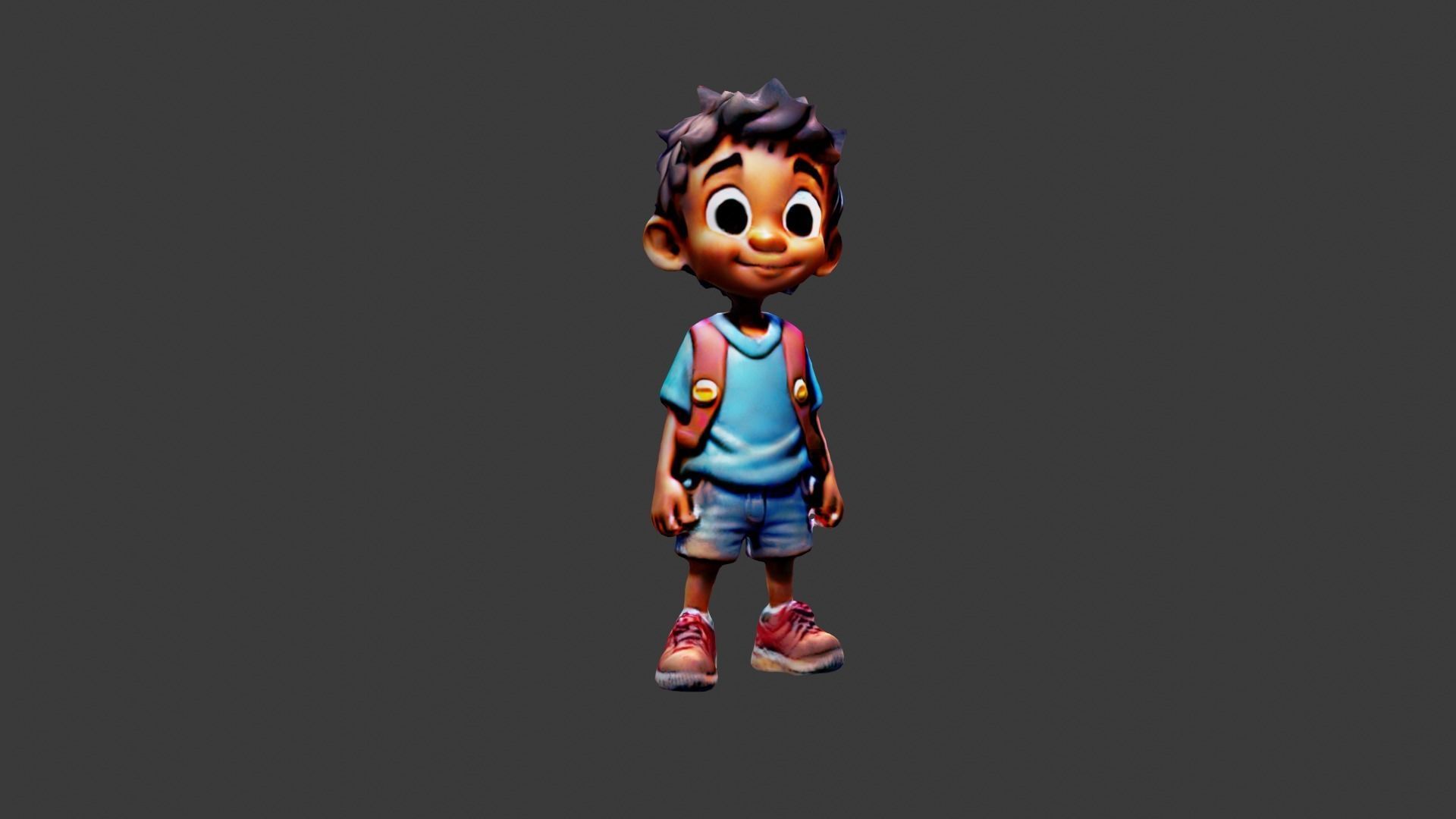 Student Boy Low-poly 3D model_4
