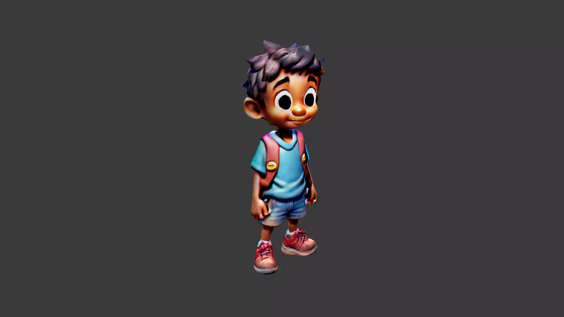 Student Boy Low-poly 3D model_0