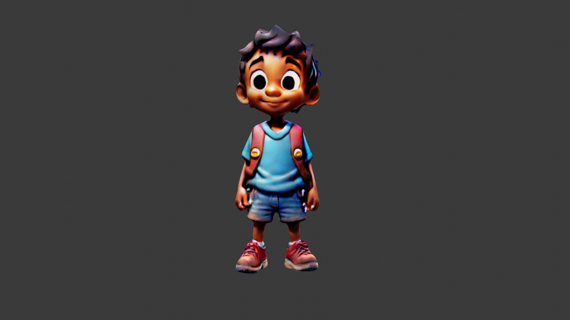 Student Boy Low-poly 3D model_1