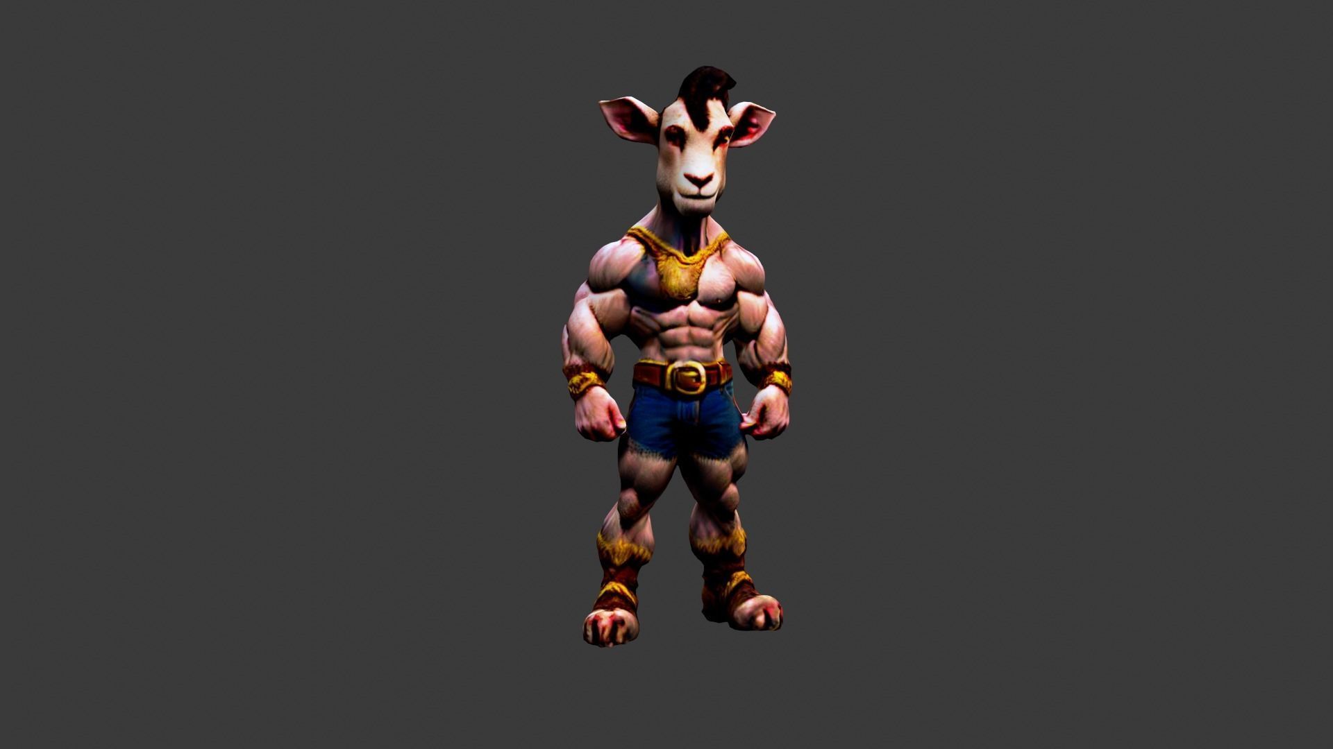 Animal Man Low-poly 3D model_4