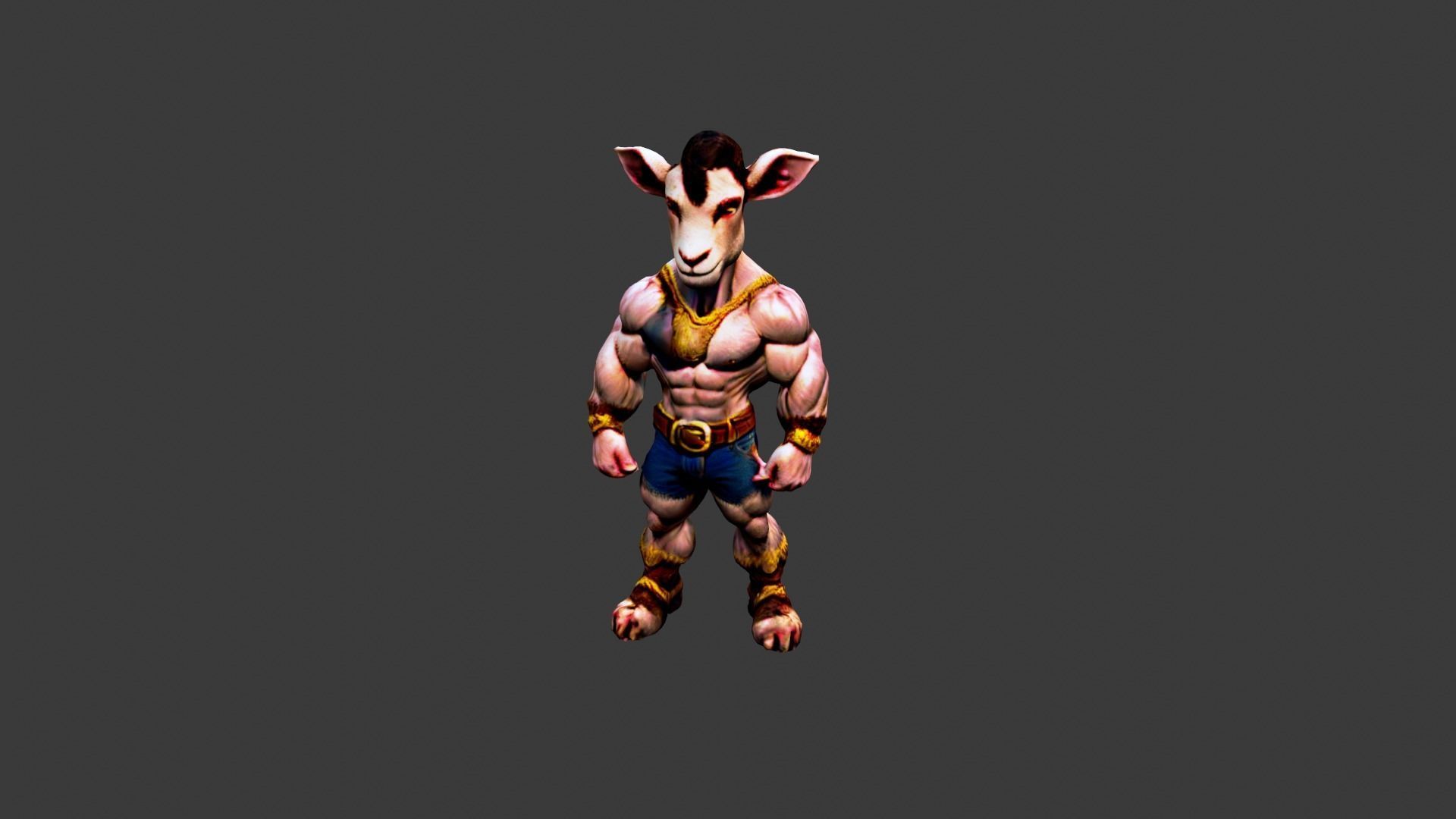 Animal Man Low-poly 3D model_5