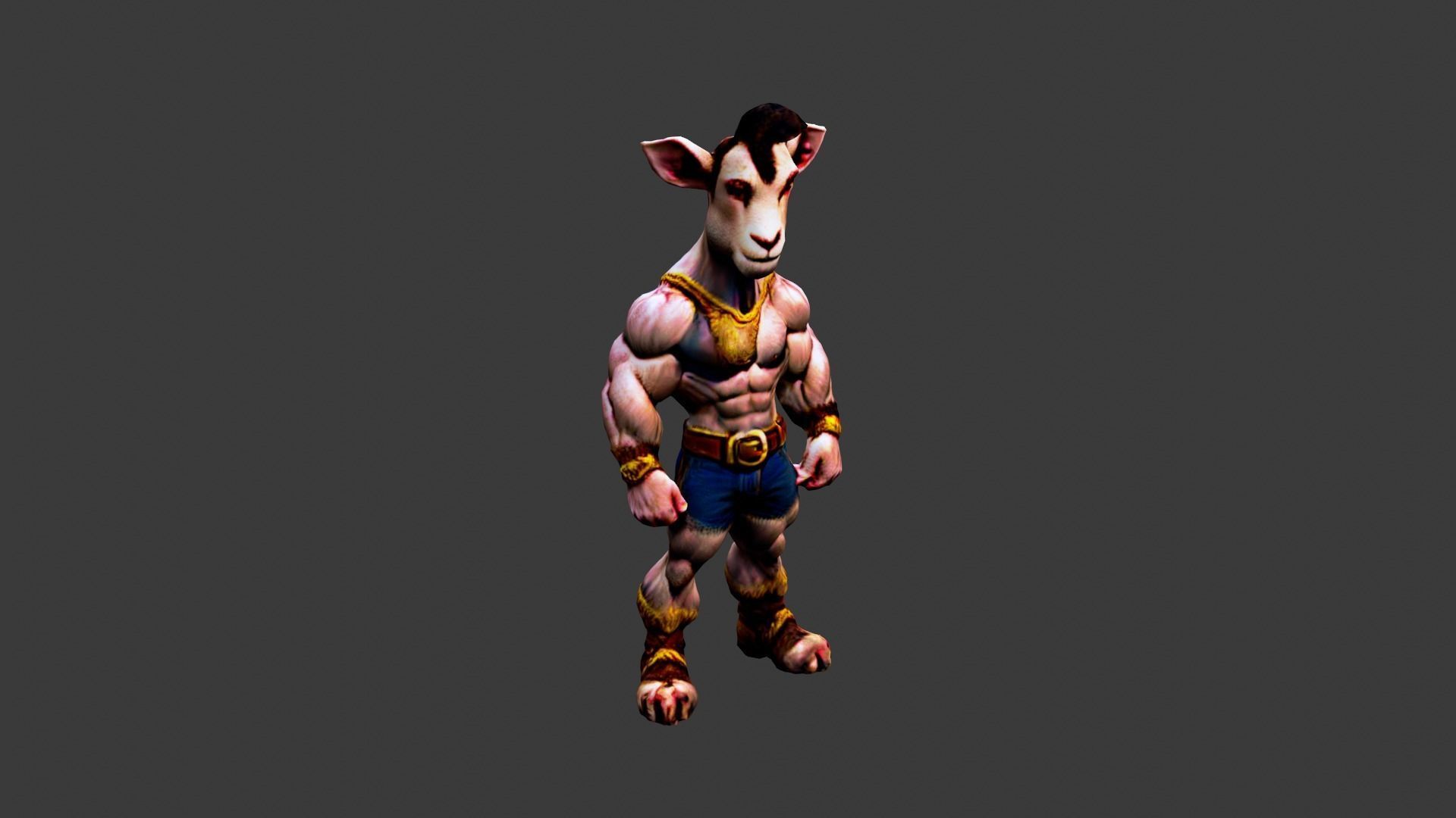 Animal Man Low-poly 3D model_1