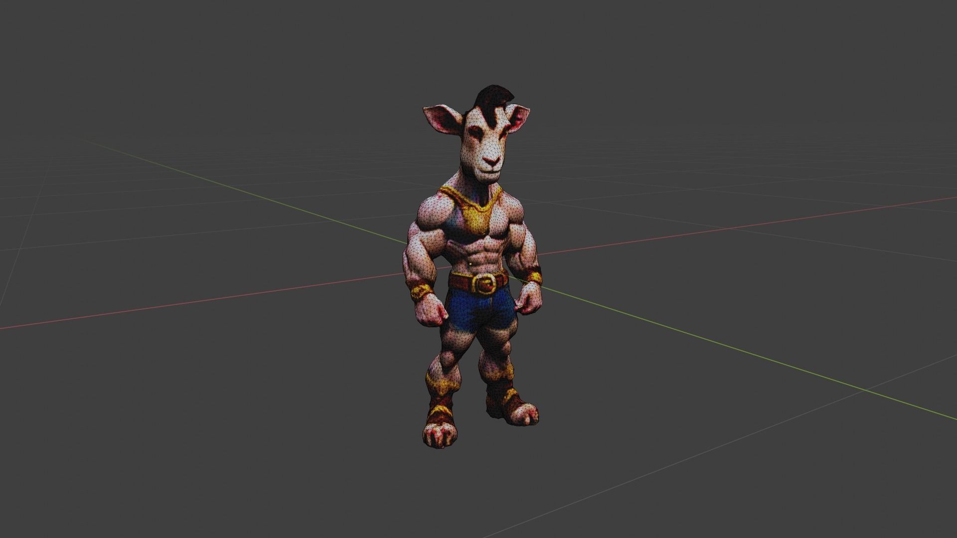 Animal Man Low-poly 3D model_7