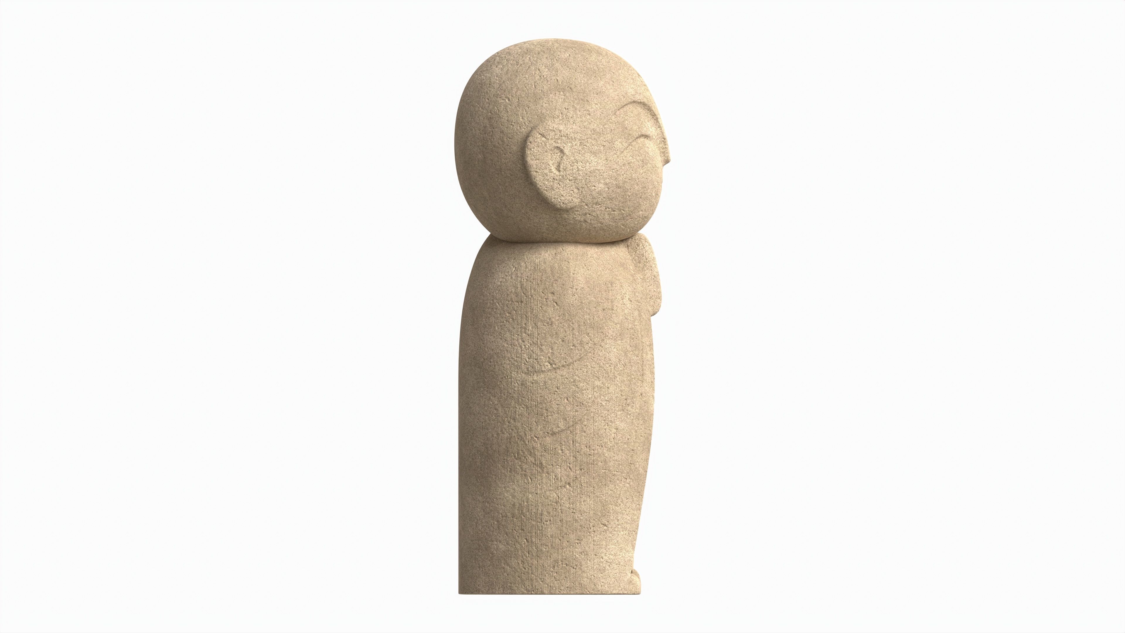 Japanese Jizo Figurine 3D model_5