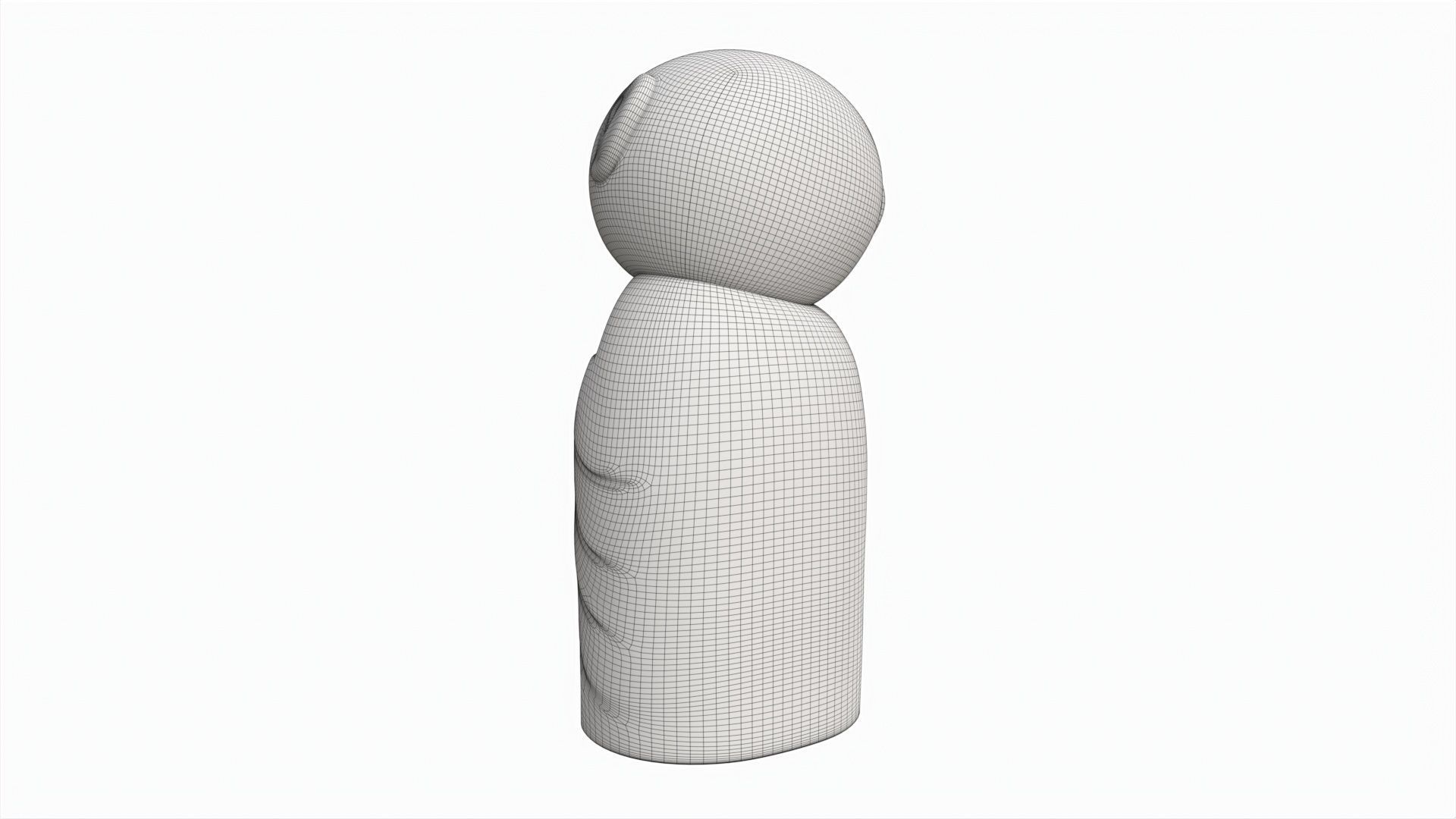 Japanese Jizo Figurine 3D model_7