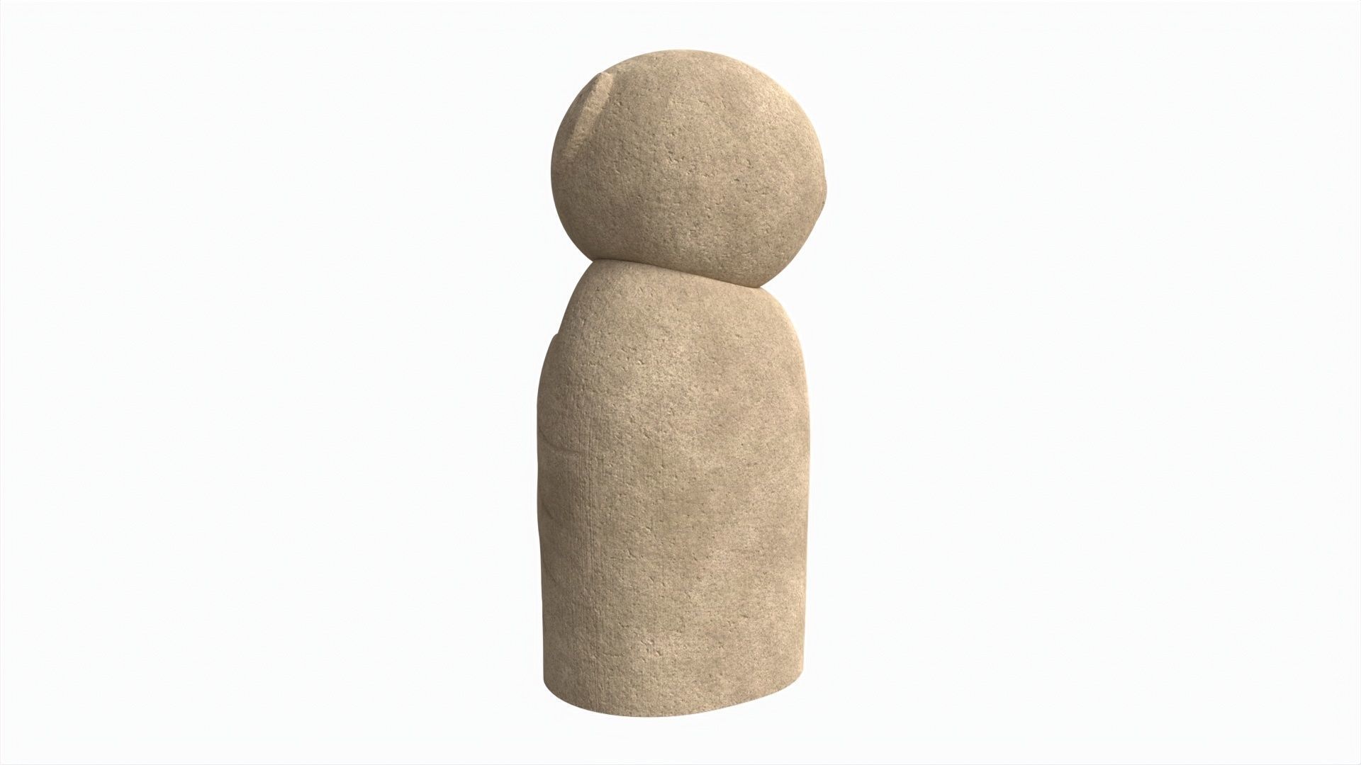 Japanese Jizo Figurine 3D model_3