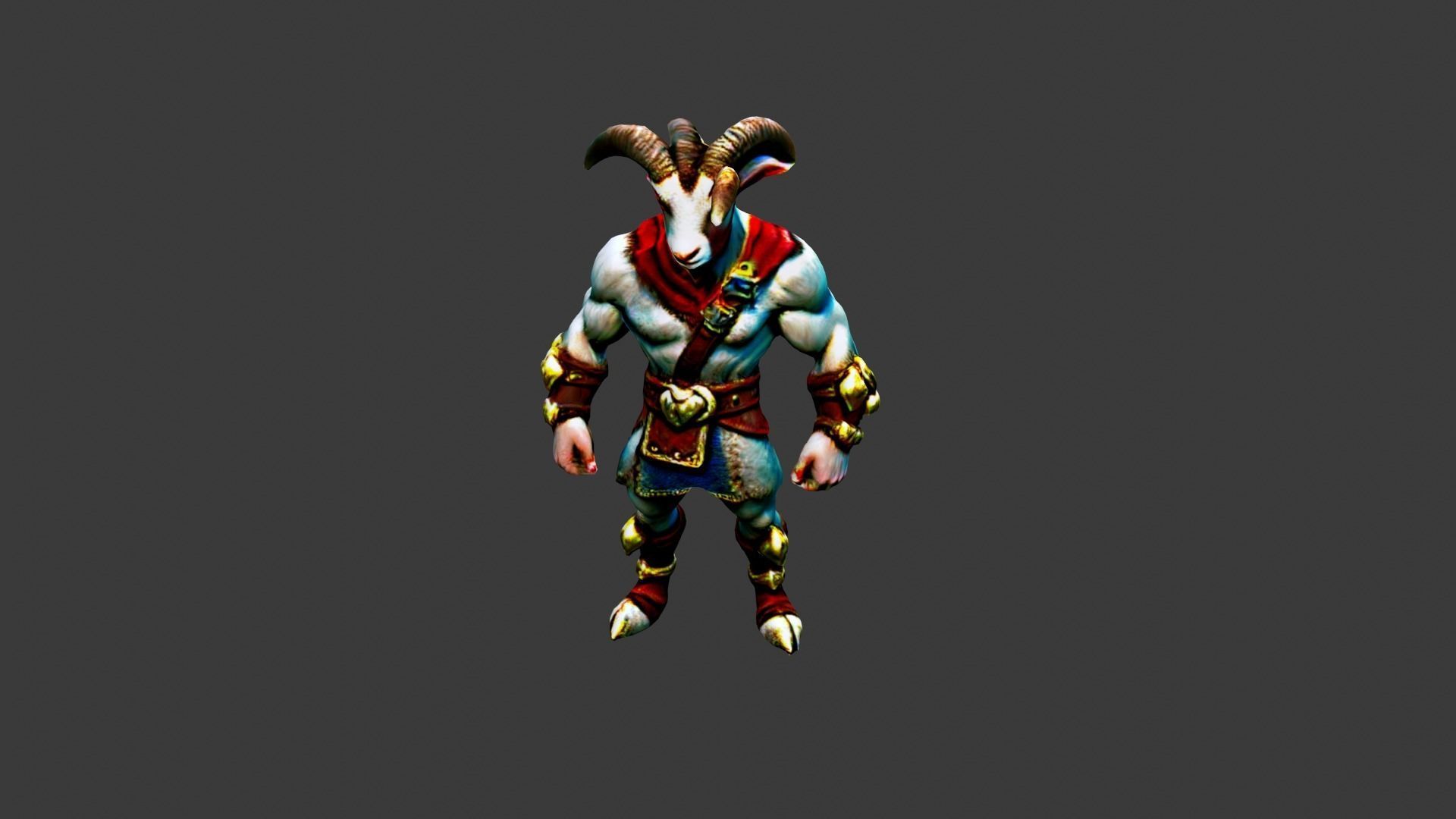 DeerMan Low-poly 3D model_5