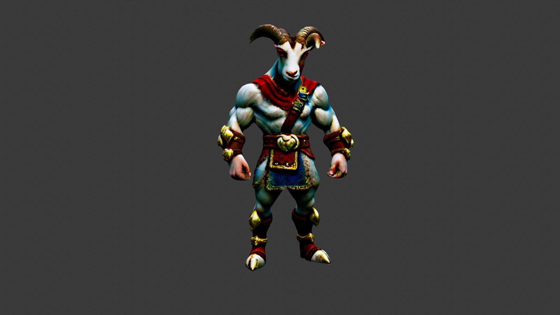 DeerMan Low-poly 3D model_4