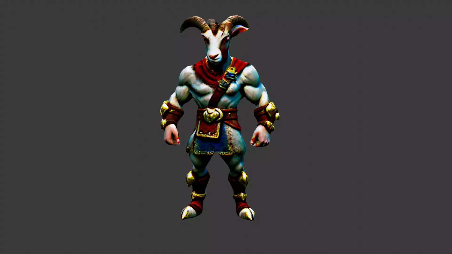 DeerMan Low-poly 3D model_0