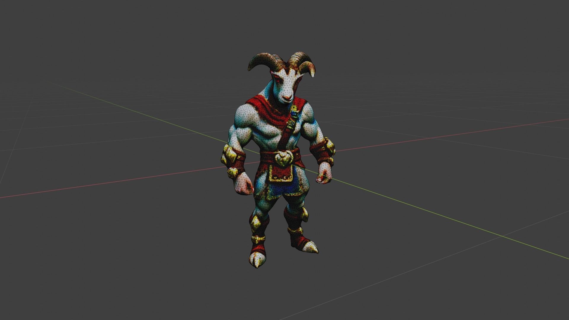 DeerMan Low-poly 3D model_7