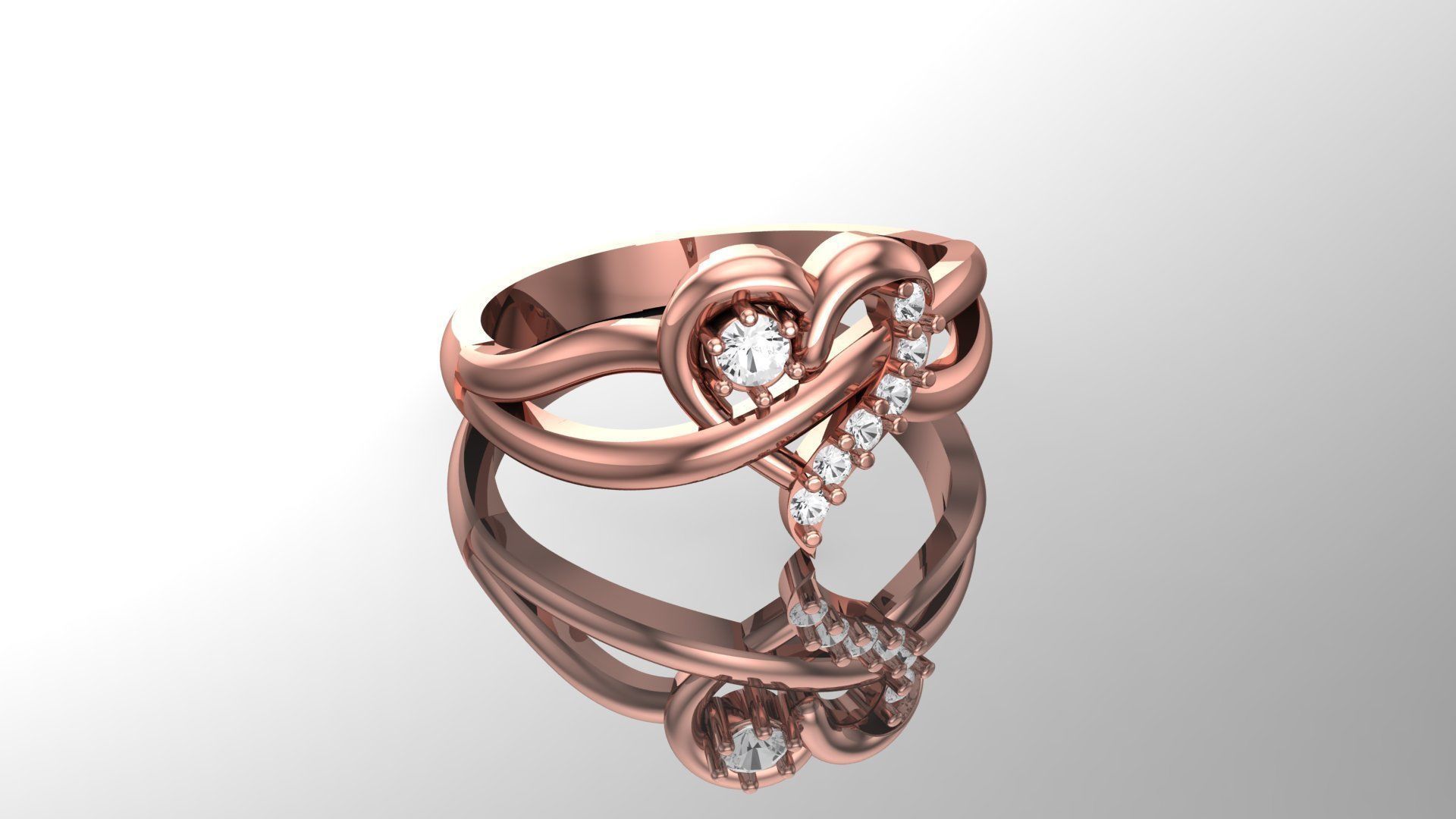Heart Ring 3D print model_8