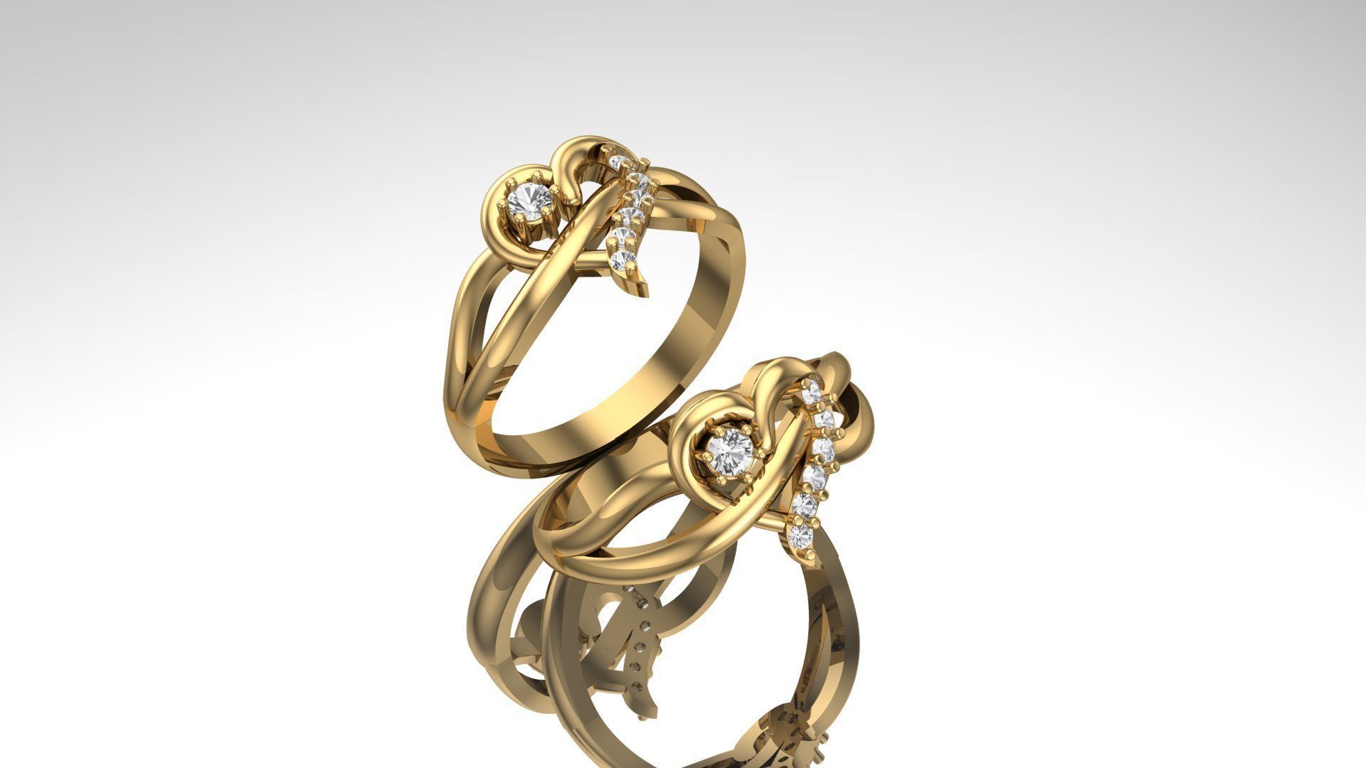 Heart Ring 3D print model_12