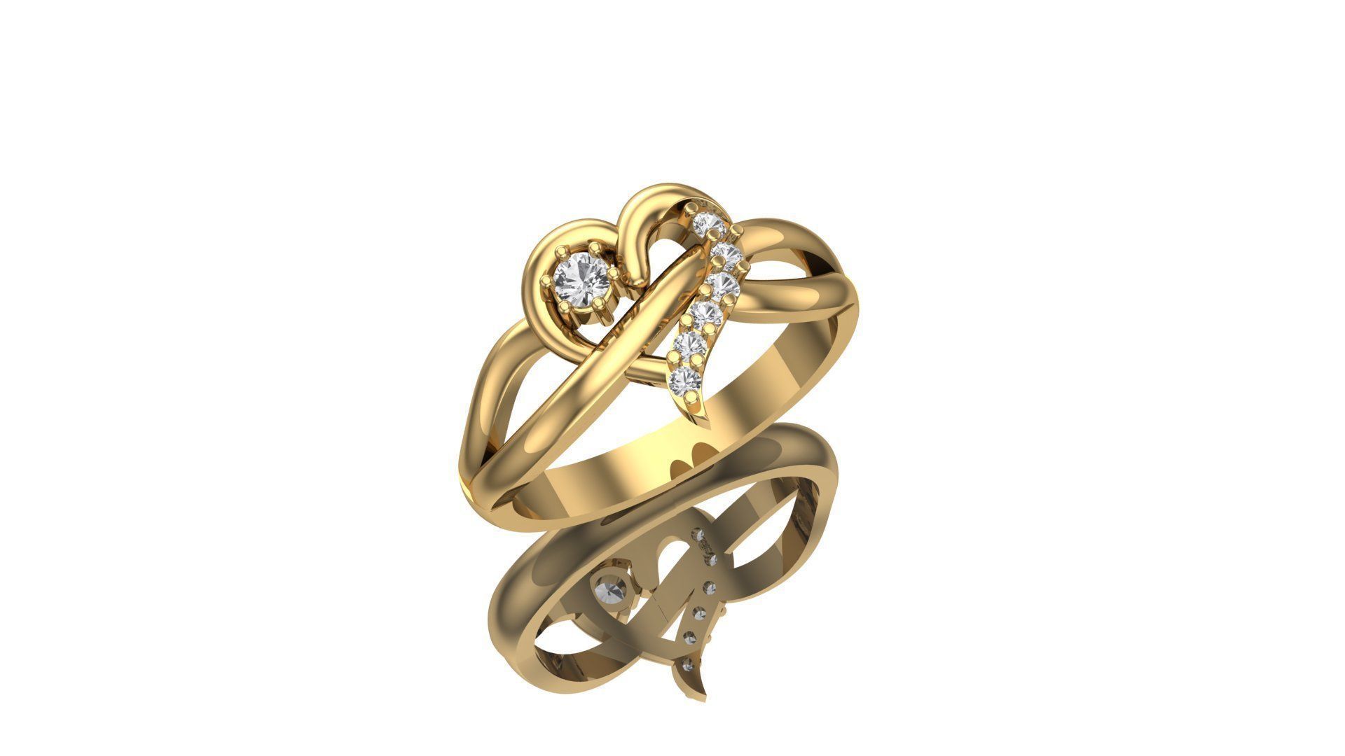 Heart Ring 3D print model_11