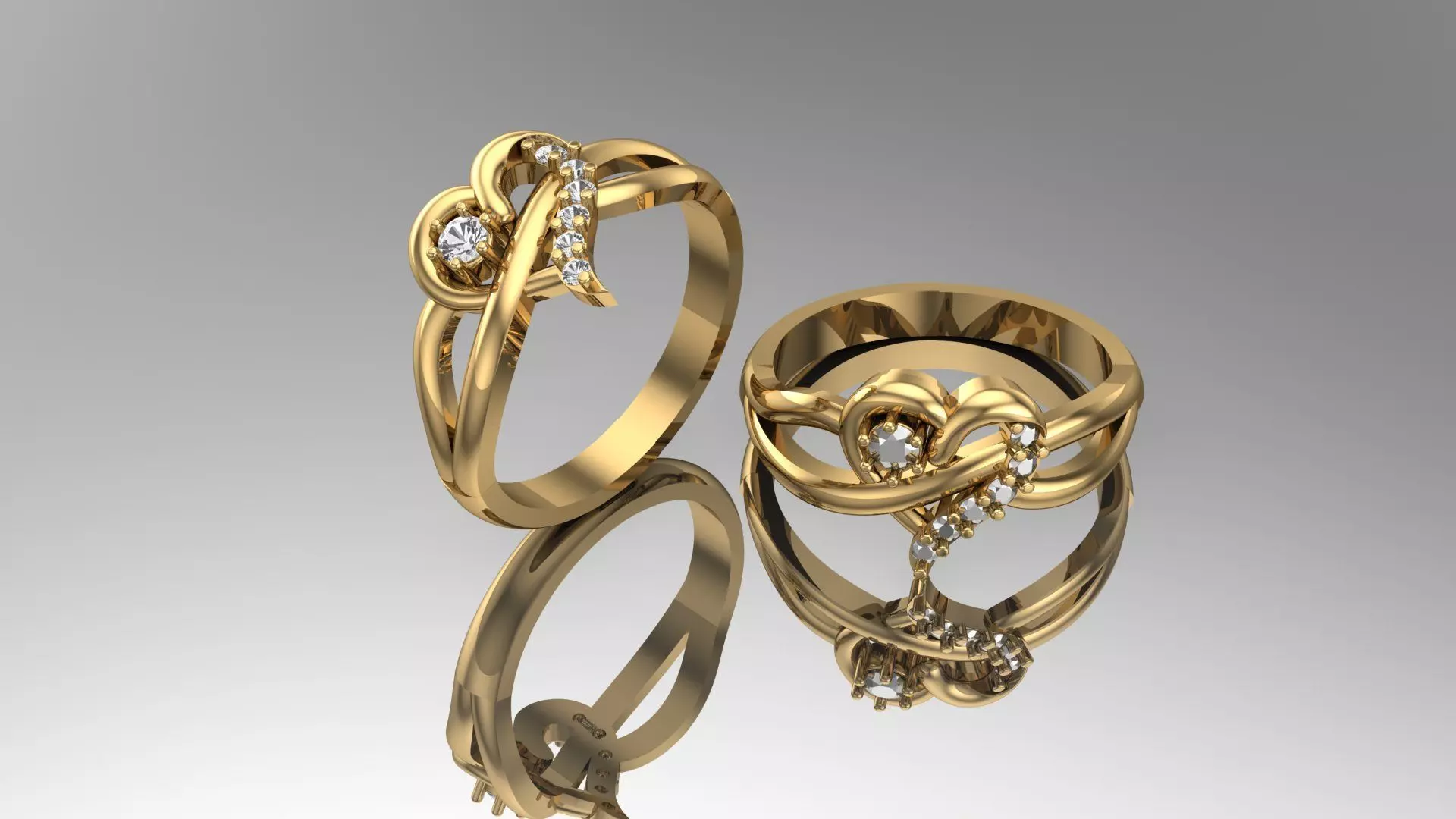 Heart Ring 3D print model_0