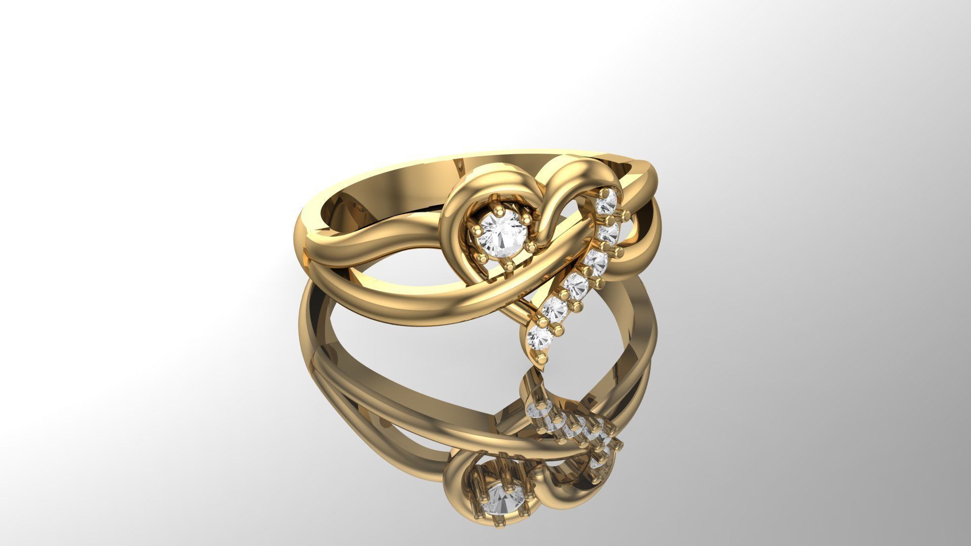 Heart Ring 3D print model_16